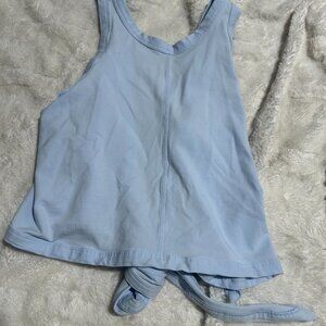 Light Blue Sleeveless Tie-Front Top